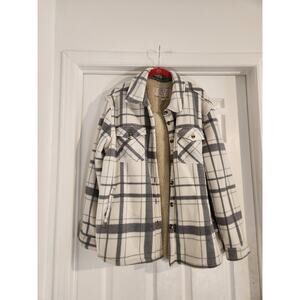 Sage Women's Flannel Lined Jacket Black White XL
